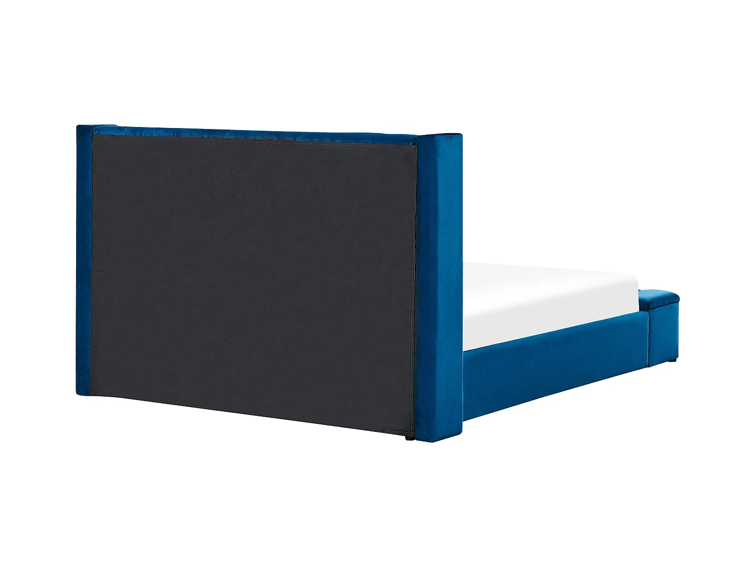 Luxuriöses Bett Samtstoff zusätzlicher Staumraum 180 x 200 cm marine blau Noyers