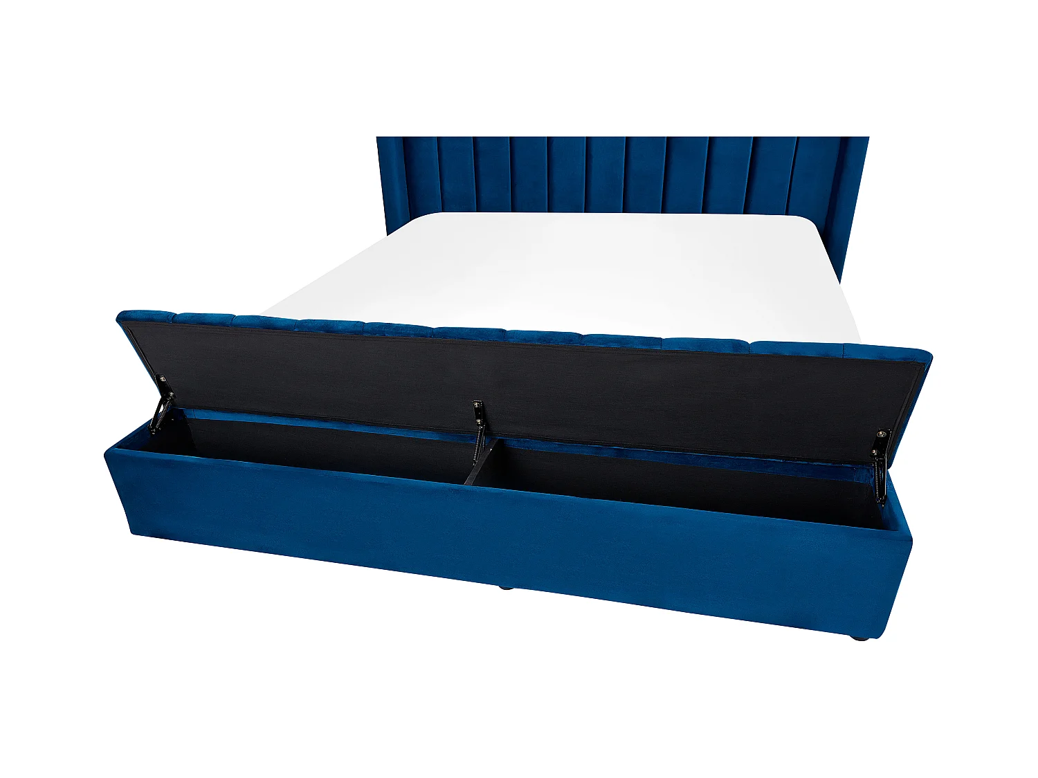 Luxuriöses Bett Samtstoff zusätzlicher Staumraum 180 x 200 cm marine blau Noyers