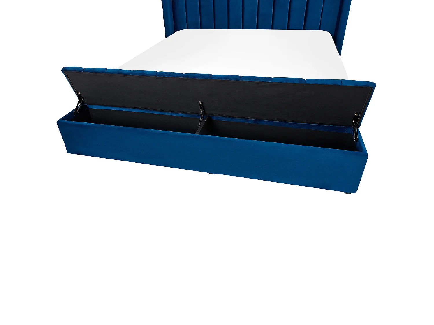 Lit avec banc de rangement Velours NOYERS 180 x 200 cm Bleu marine