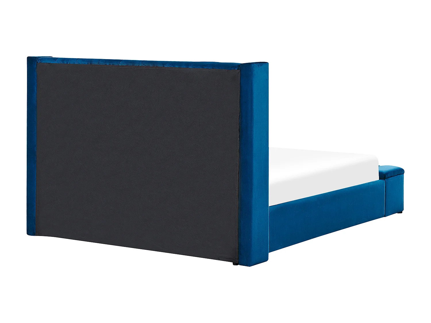 Bed met opbergbankje Fluweel NOYERS 160 x 200 cm Marineblauw