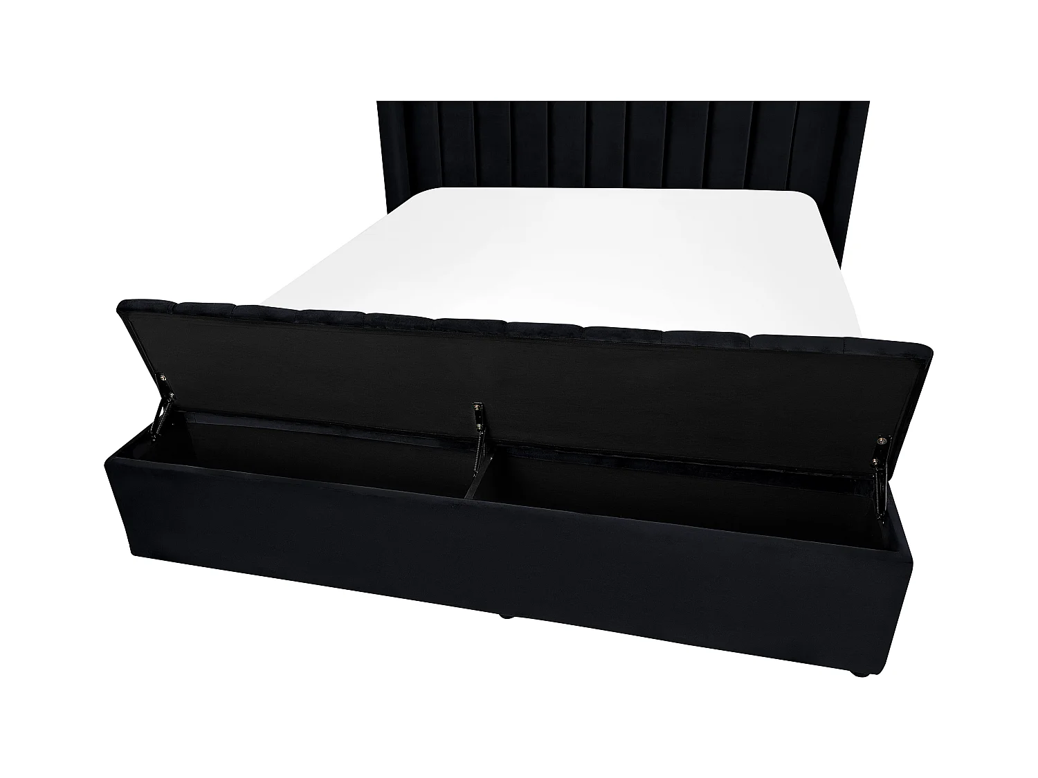 Bed met opbergbankje Fluweel NOYERS 140 x 200 cm Zwart