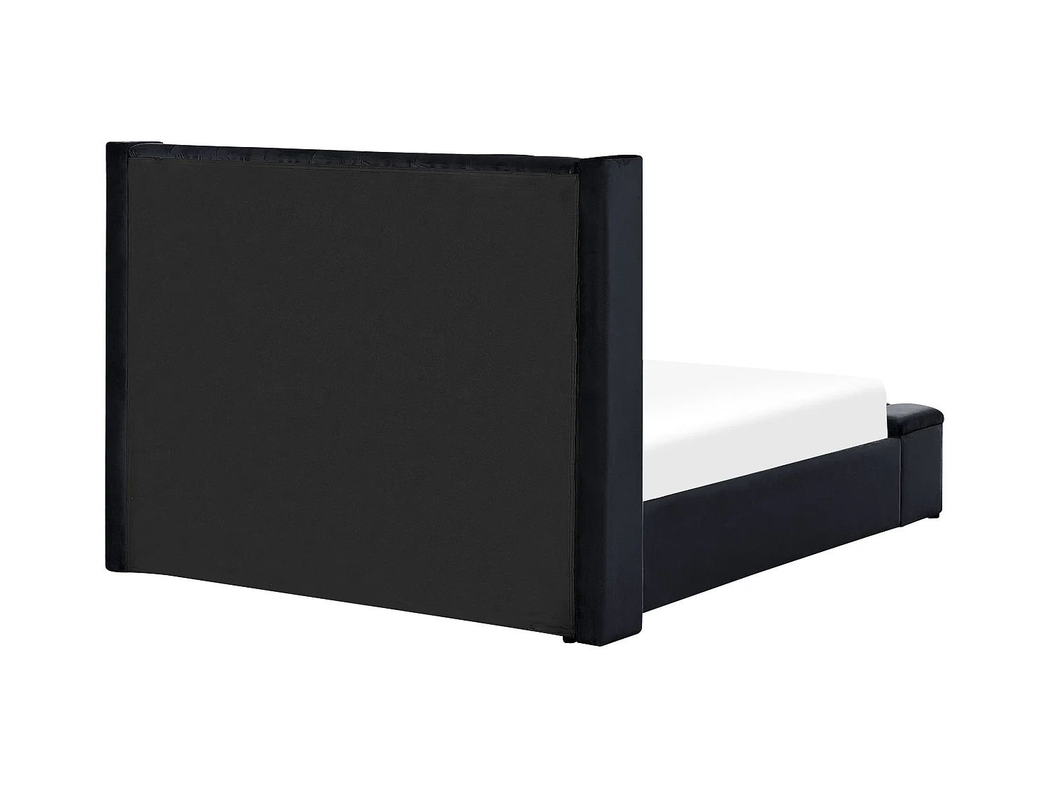 Lit avec banc de rangement Velours NOYERS 140 x 200 cm Noir