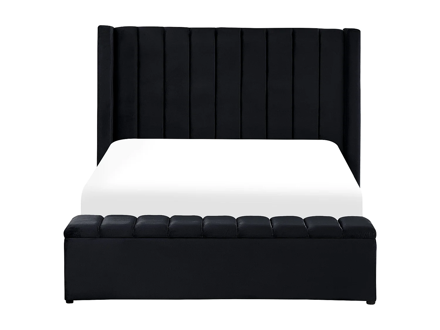Lit avec banc de rangement Velours NOYERS 140 x 200 cm Noir