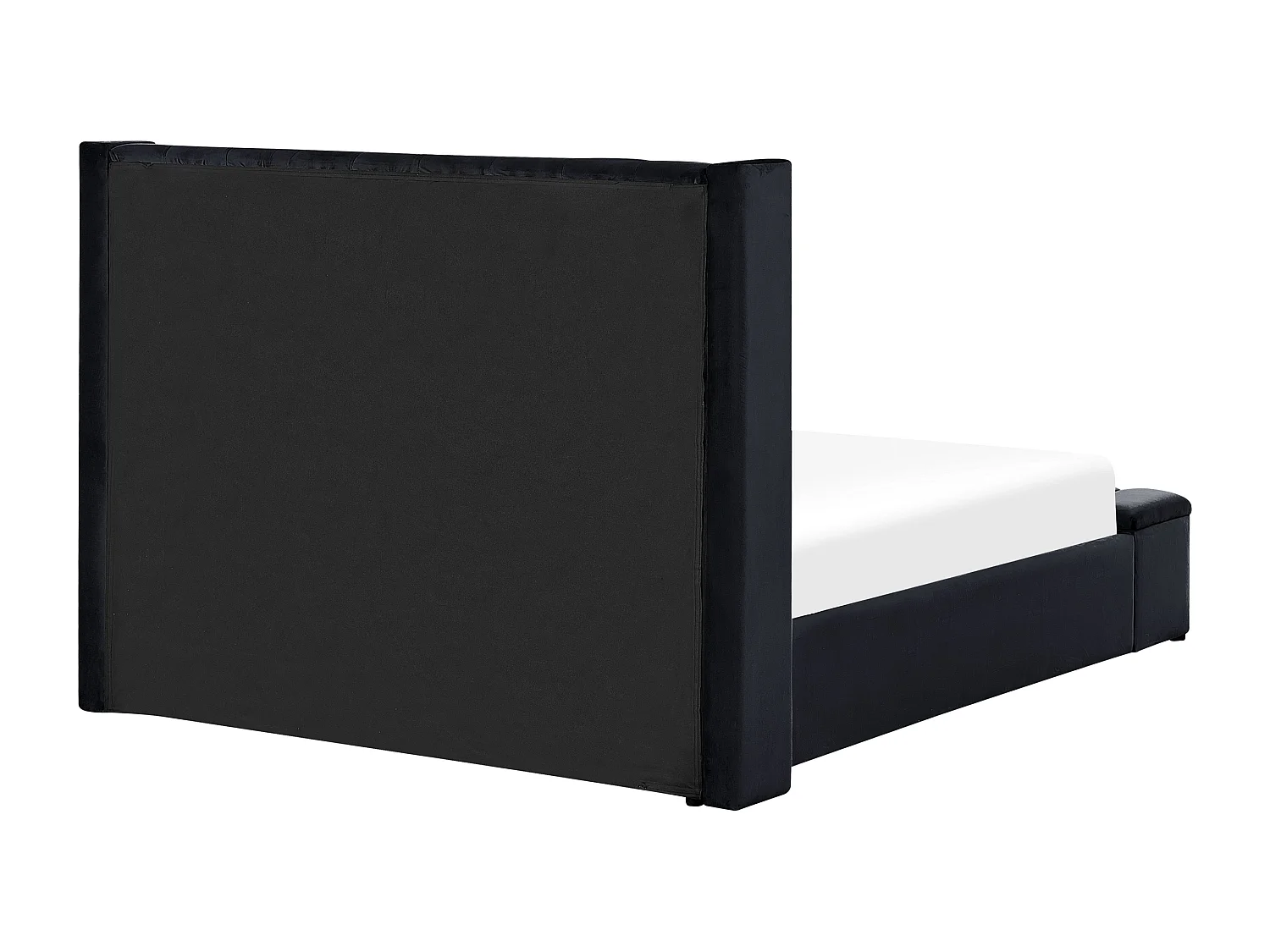 Lit avec banc de rangement Velours NOYERS 140 x 200 cm Noir