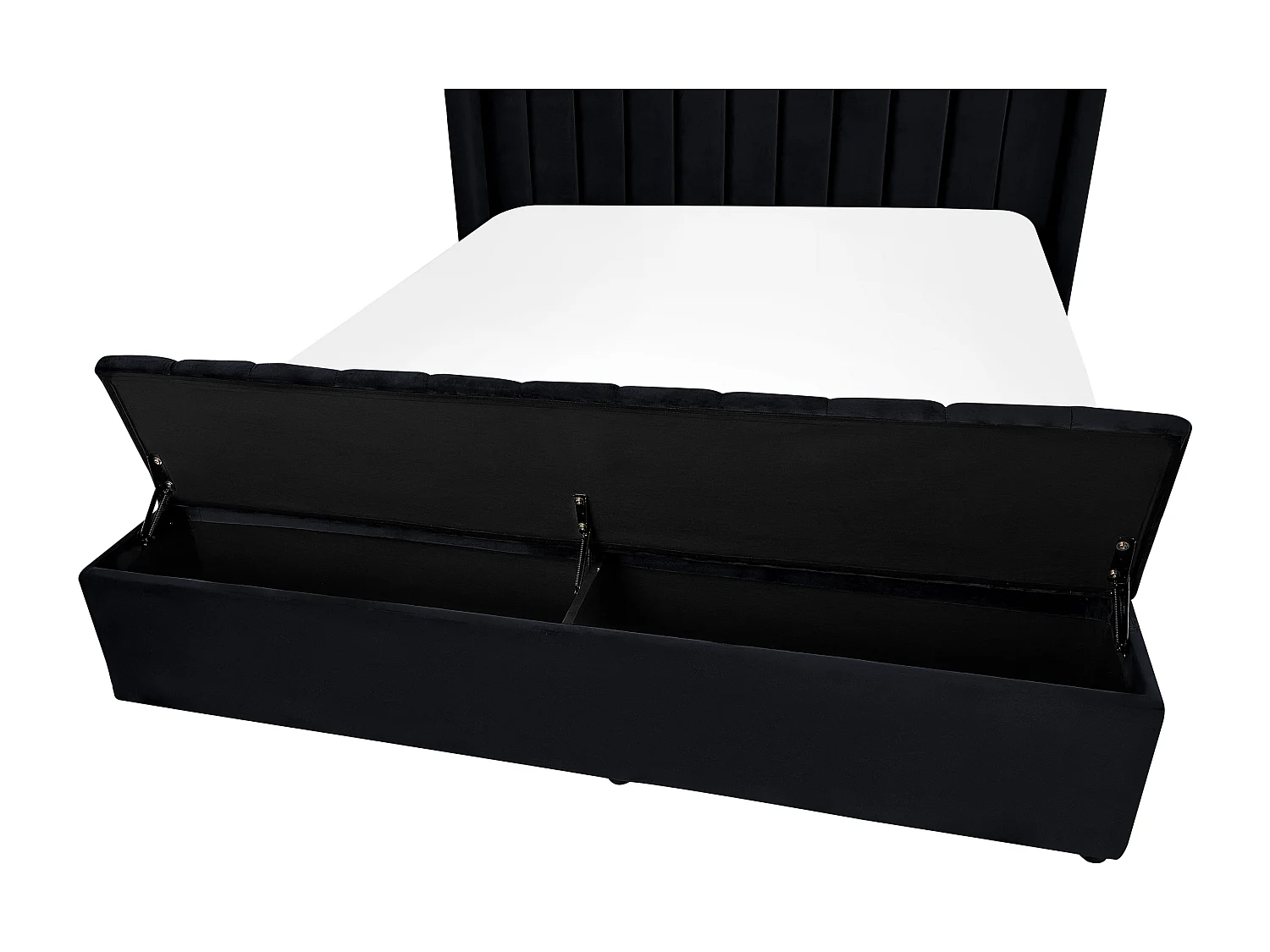 Lit avec banc de rangement Velours NOYERS 140 x 200 cm Noir