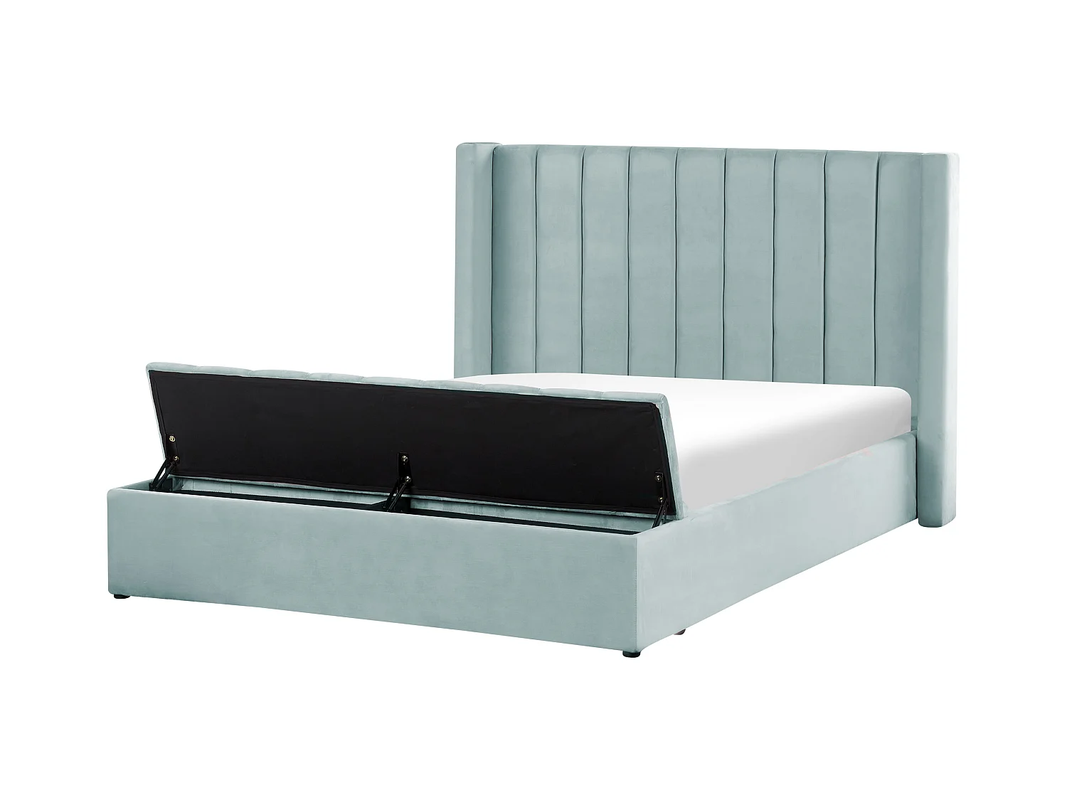 Bed met opbergbankje Fluweel NOYERS 160 x 200 cm Mintgroen