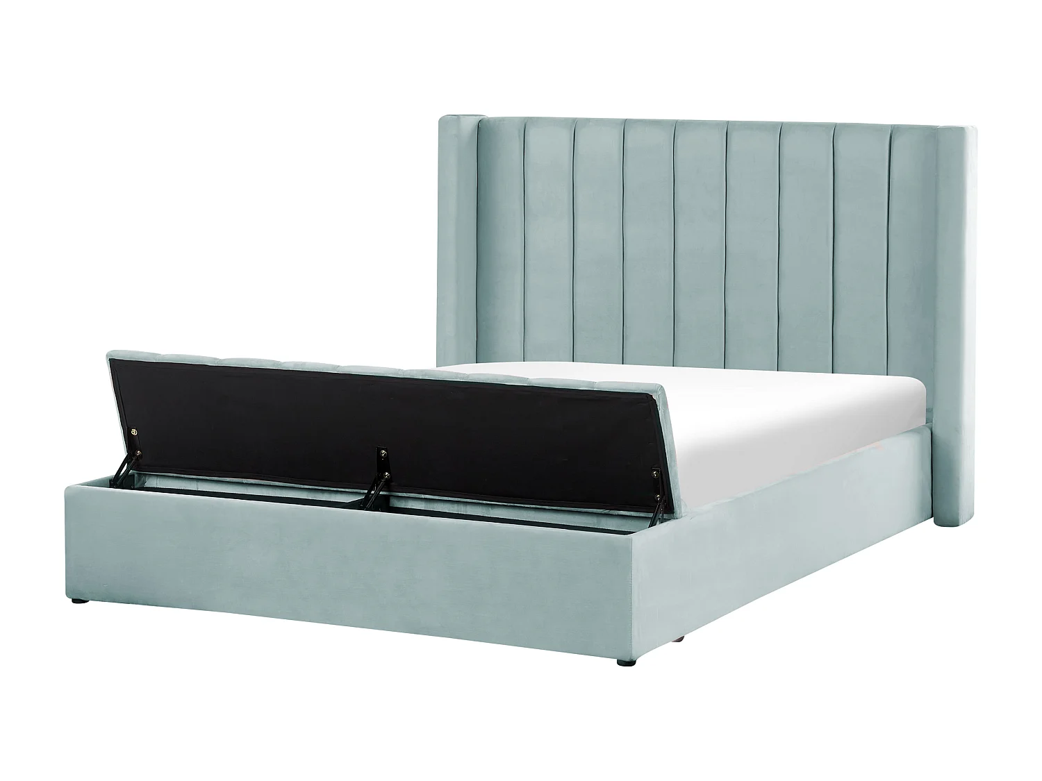 Bed met opbergbankje Fluweel NOYERS 160 x 200 cm Mintgroen