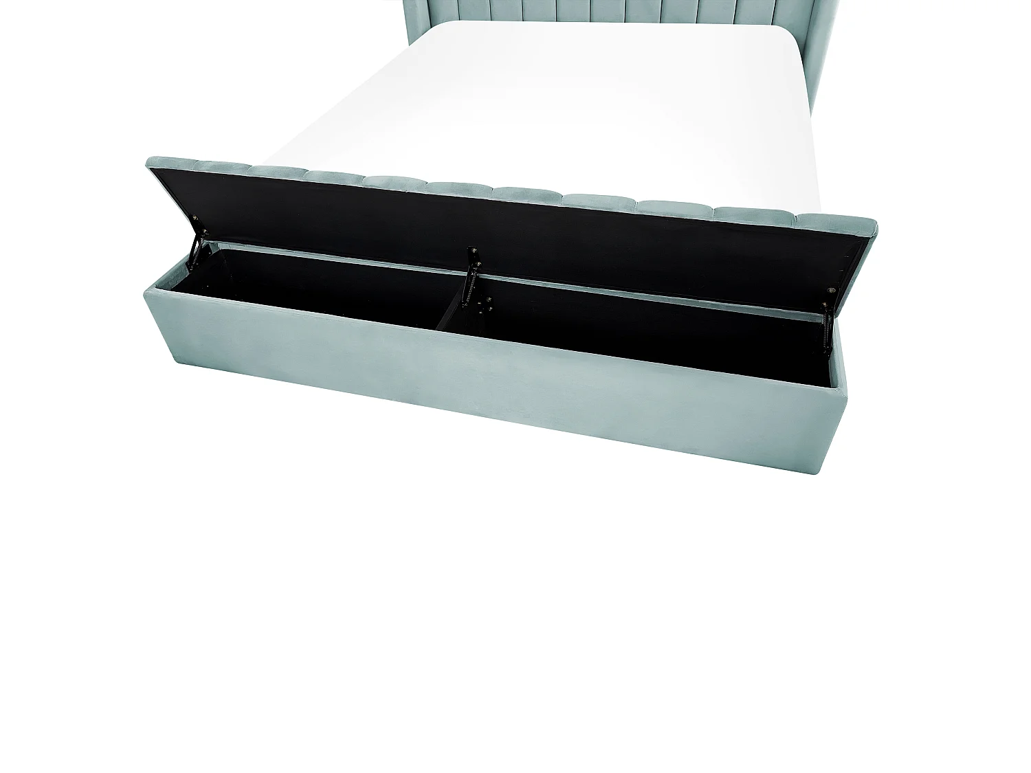 Bed met opbergbankje Fluweel NOYERS 160 x 200 cm Mintgroen