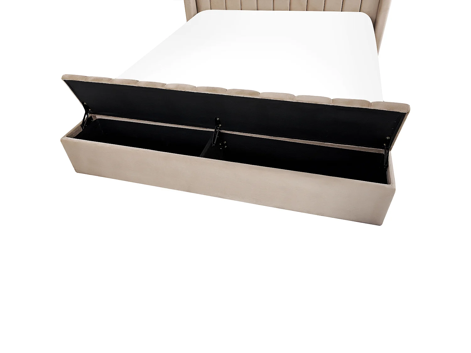 Lit avec banc de rangement Velours NOYERS 180 x 200 cm Beige