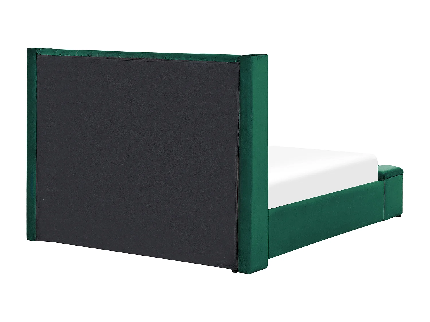 Lit avec banc de rangement Velours NOYERS 140 x 200 cm Vert émeraude