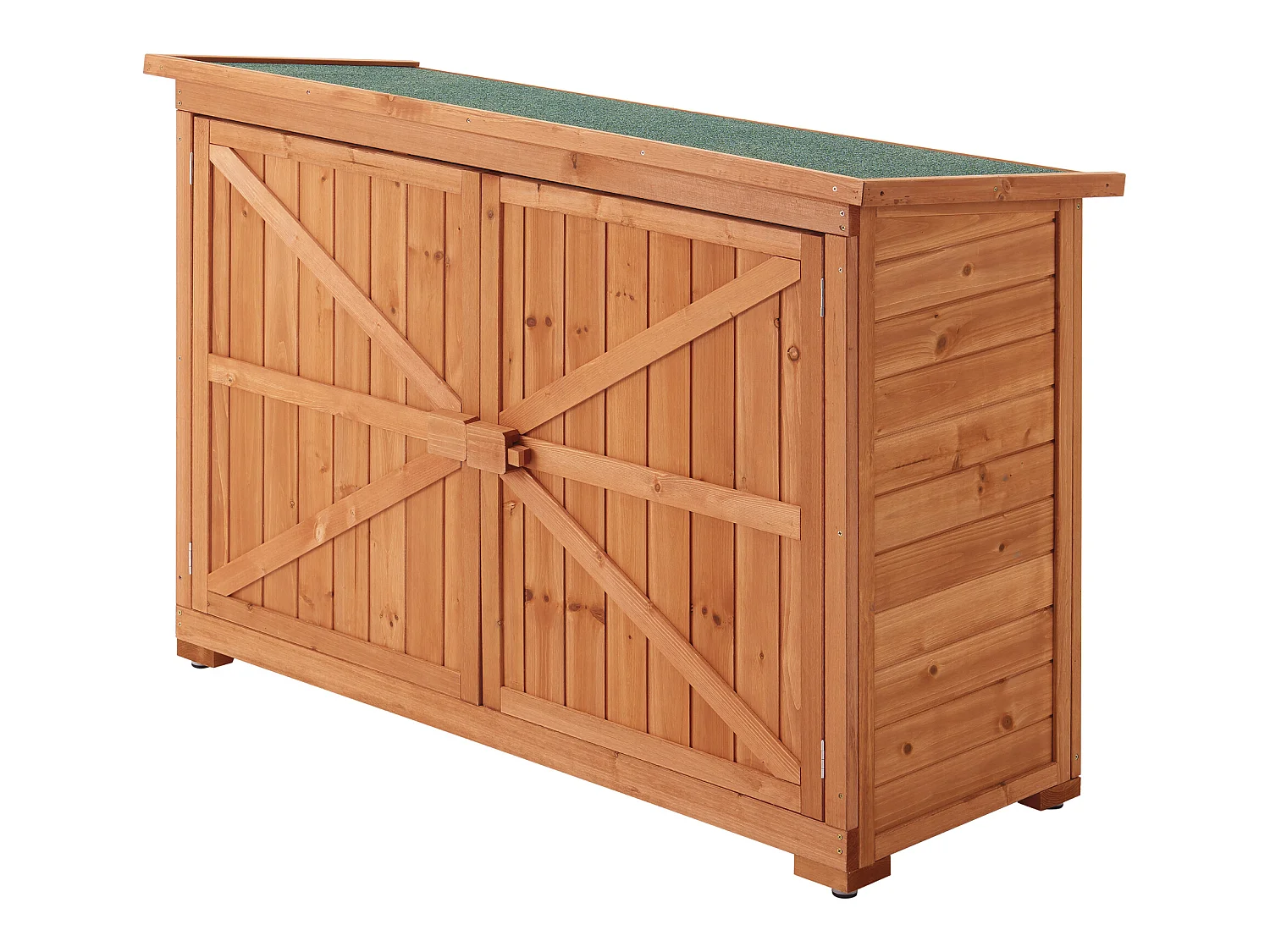 Coffre de Rangement à 2 Portes Kerteminde pour Extérieur Abri-Bûches en Sapin 88 x 128 x 50 cm [en.casa]