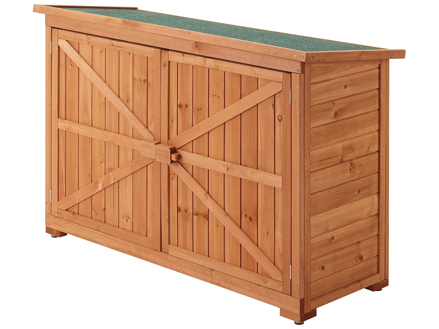 Coffre de Rangement à 2 Portes Kerteminde pour Extérieur Abri-Bûches en Sapin 88 x 128 x 50 cm [en.casa]