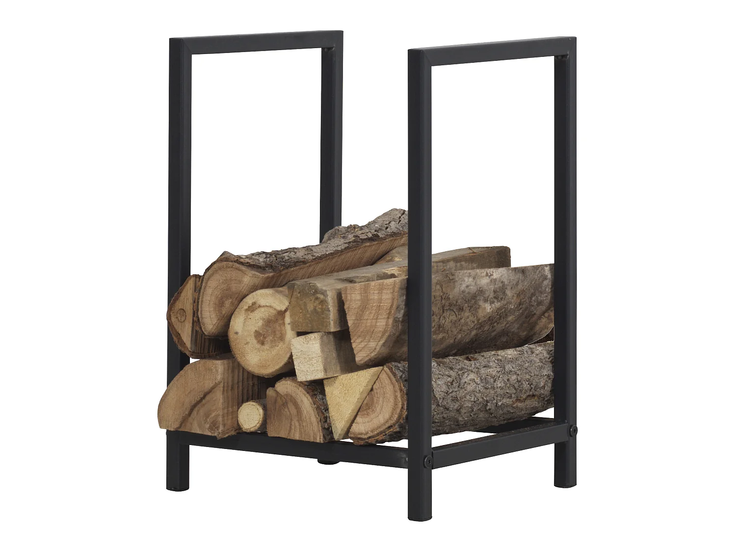 Range-bûches Torsås en acier 40 x 30 x 50 cm noir [en.casa]