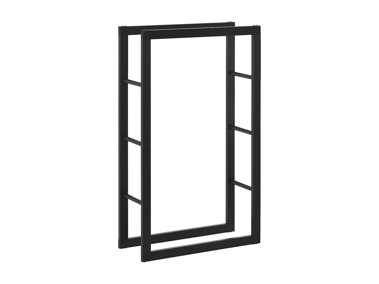 Range-bûches Täby en acier 60 x 25 x 100 cm noir [en.casa]