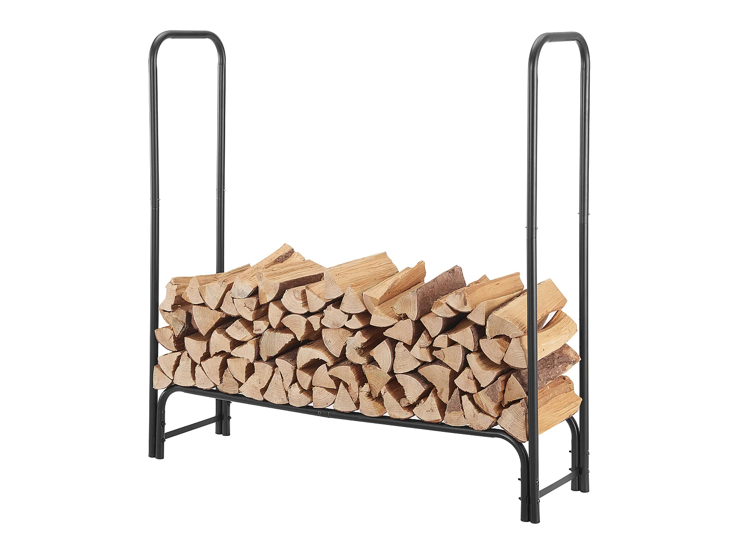 Range-bûches Kwethluk pour intérieur extérieur 124 x 124 x 34,5 cm noir [casa.pro]