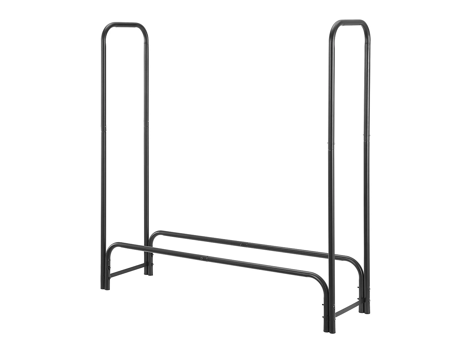 Range-bûches Kwethluk pour intérieur extérieur 124 x 124 x 34,5 cm noir [casa.pro]