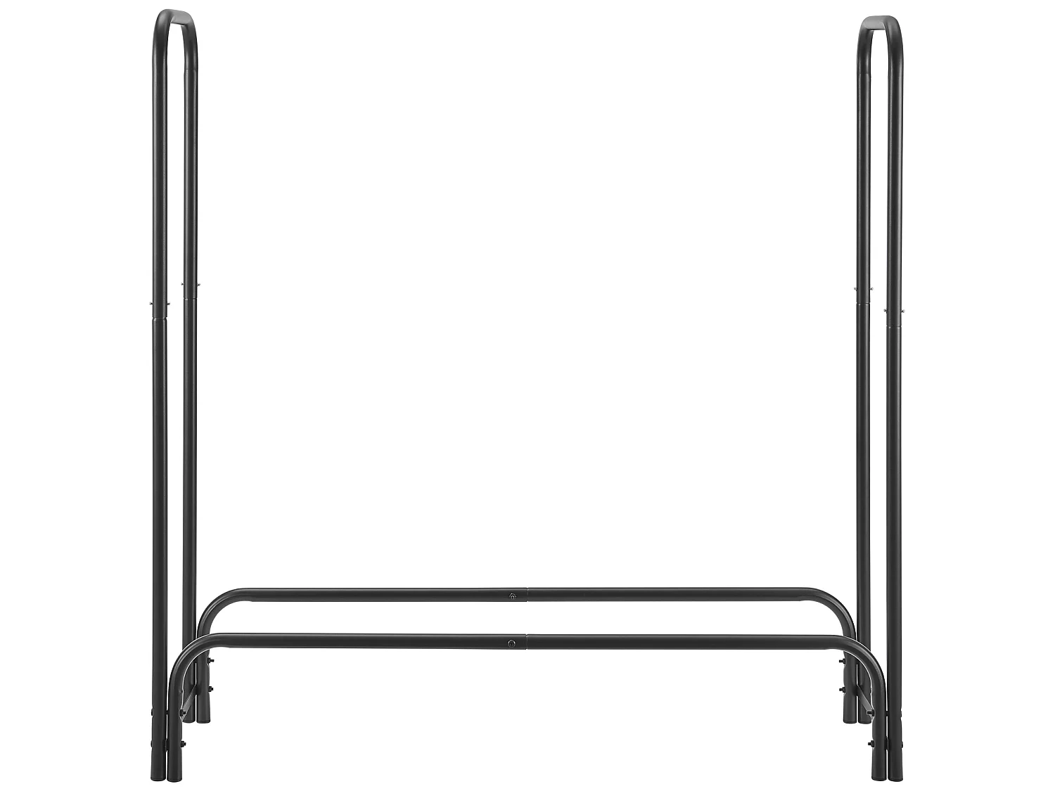 Range-bûches Kwethluk pour intérieur extérieur 124 x 124 x 34,5 cm noir [casa.pro]