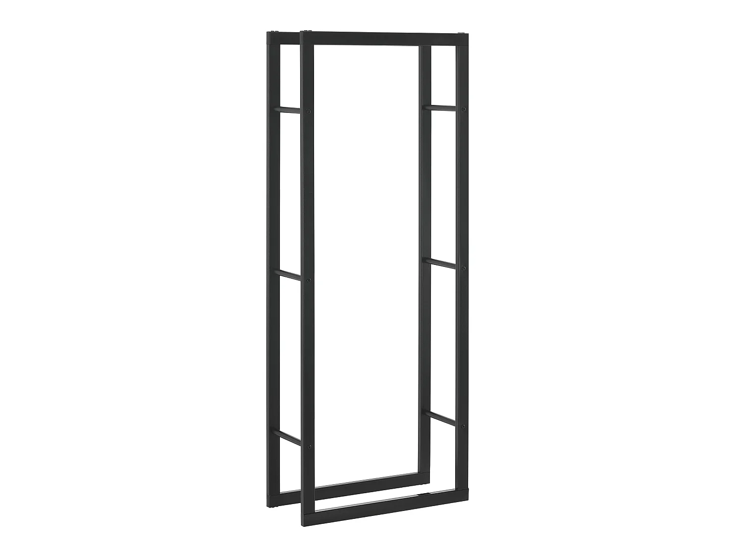Range-bûches Täby en acier 60 x 25 x 150 cm noir [en.casa]