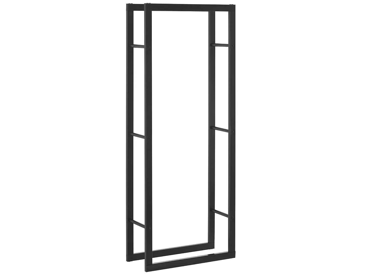 Range-bûches Täby en acier 60 x 25 x 150 cm noir [en.casa]