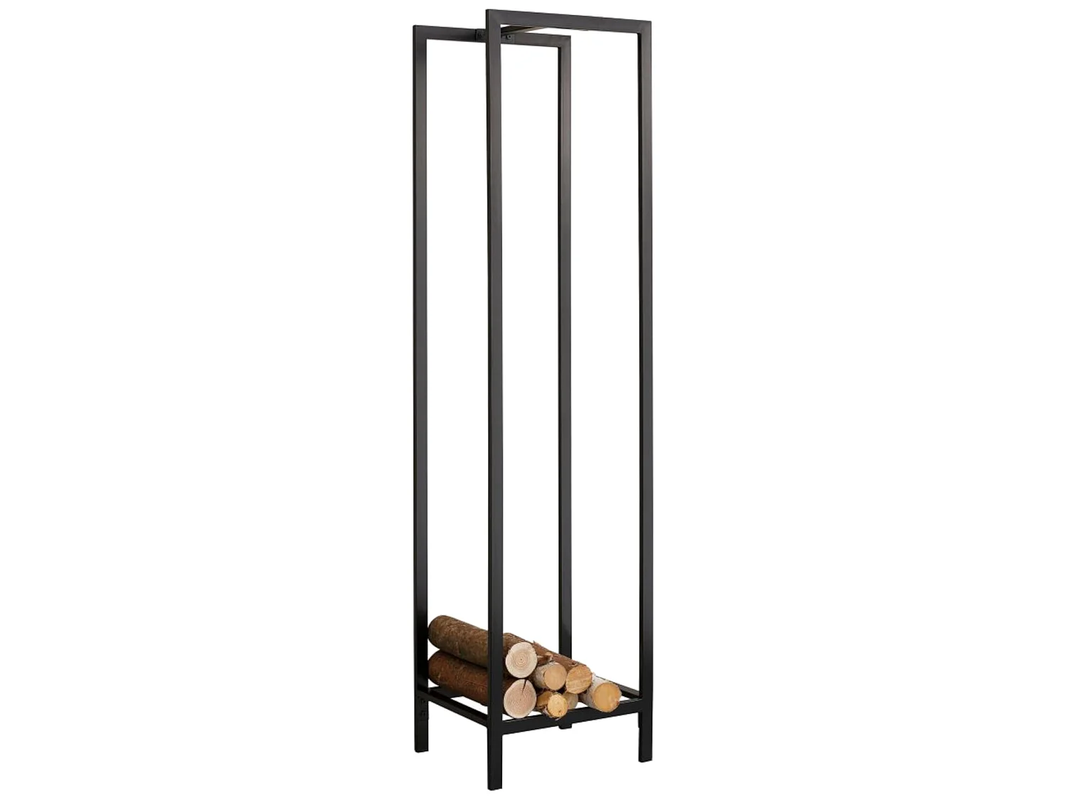 Range-bûches Taarbæk pour intérieur / extérieur 140 x 35 x 35 cm noir [en.casa]