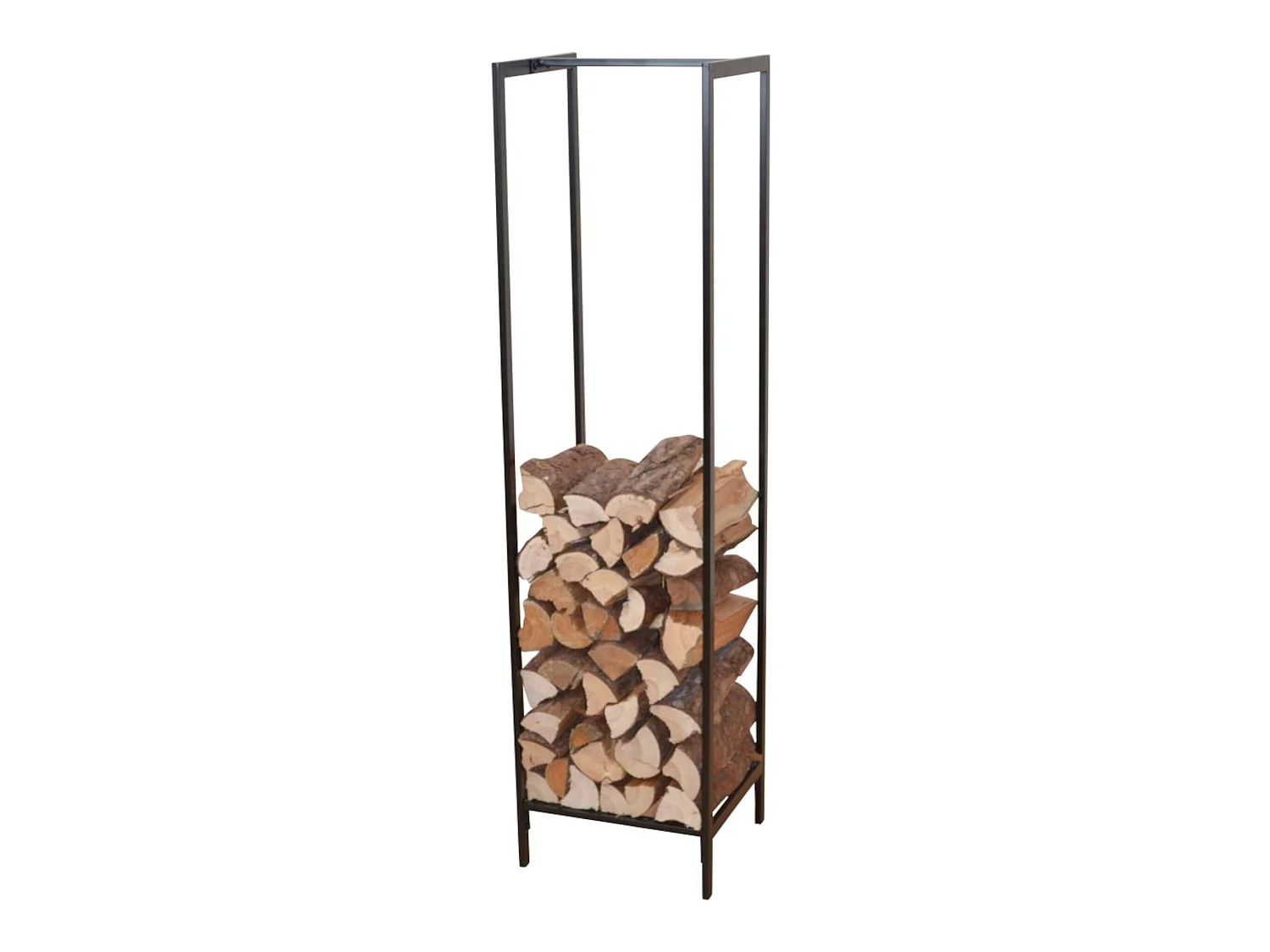 Range-bûches Taarbæk pour intérieur / extérieur 140 x 35 x 35 cm noir [en.casa]