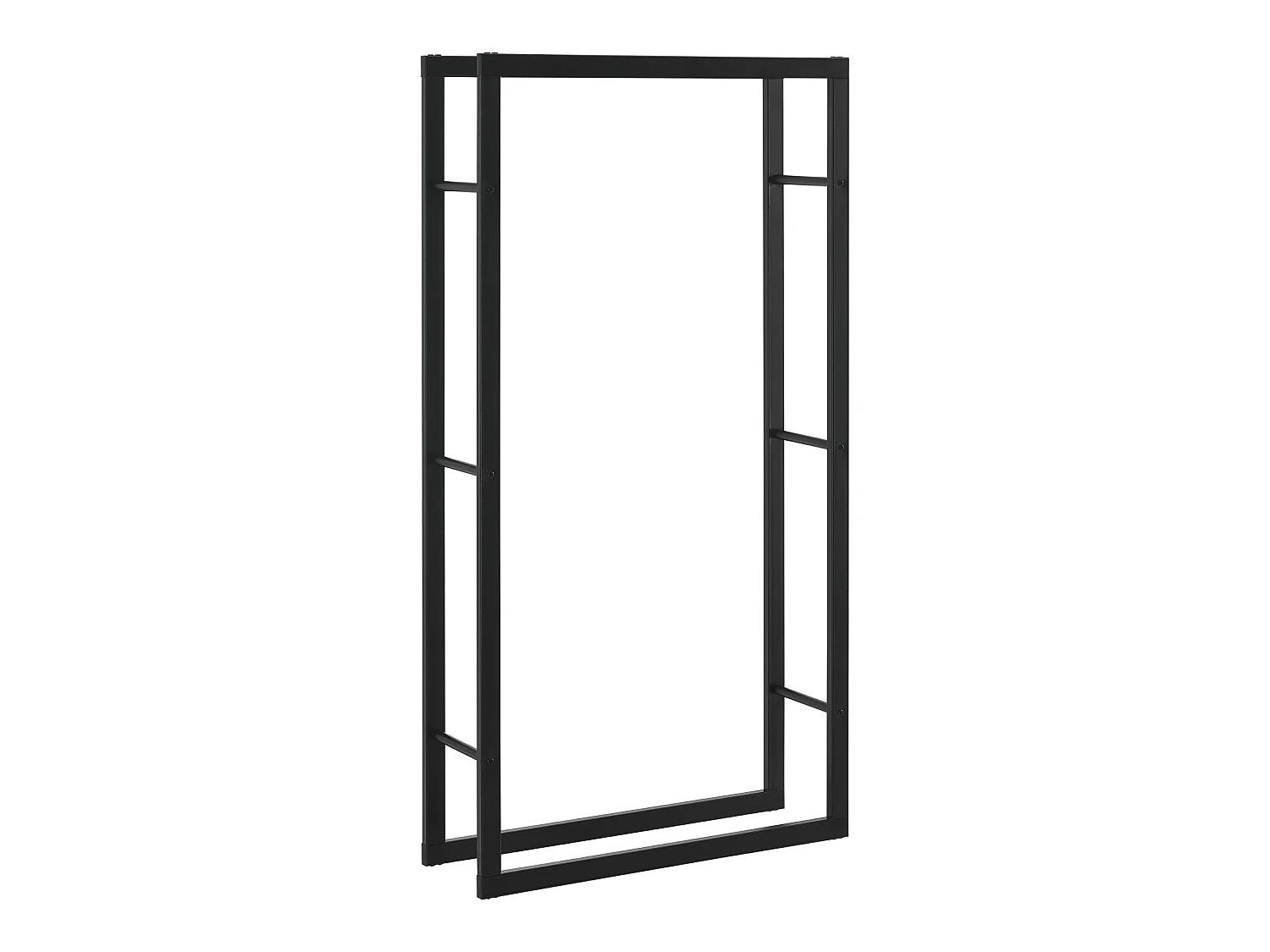 Range-bûches Täby en acier 80 x 25 x 150 cm noir [en.casa]