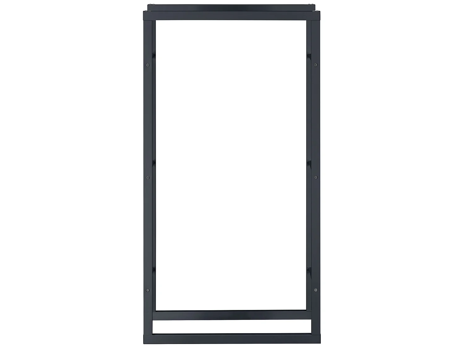 Range-bûches Täby en acier 80 x 25 x 150 cm noir [en.casa]
