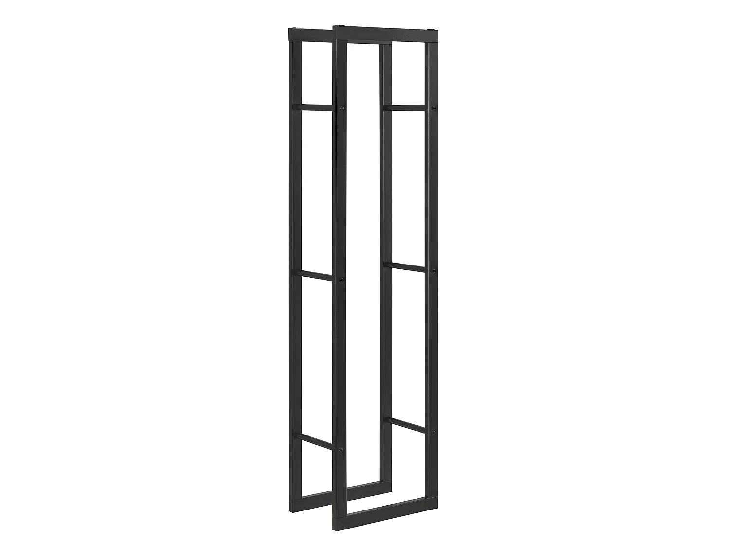 Range-bûches Täby en acier 40 x 25 x 150 cm noir [en.casa]