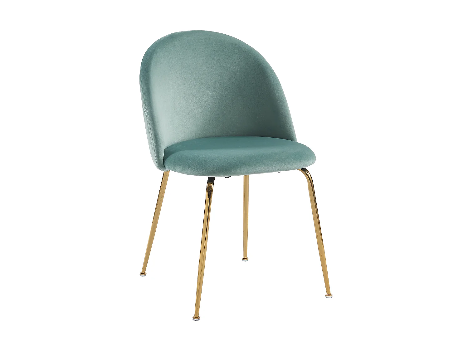 Lot de 6 chaises - Velours et acier inoxydable doré - Vert sauge - MELBOURNE