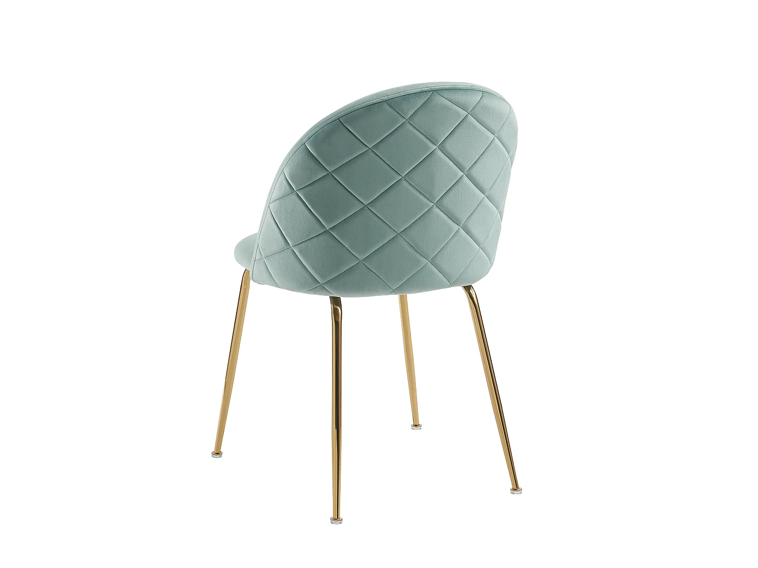 Lot de 6 chaises - Velours et acier inoxydable doré - Vert sauge - MELBOURNE