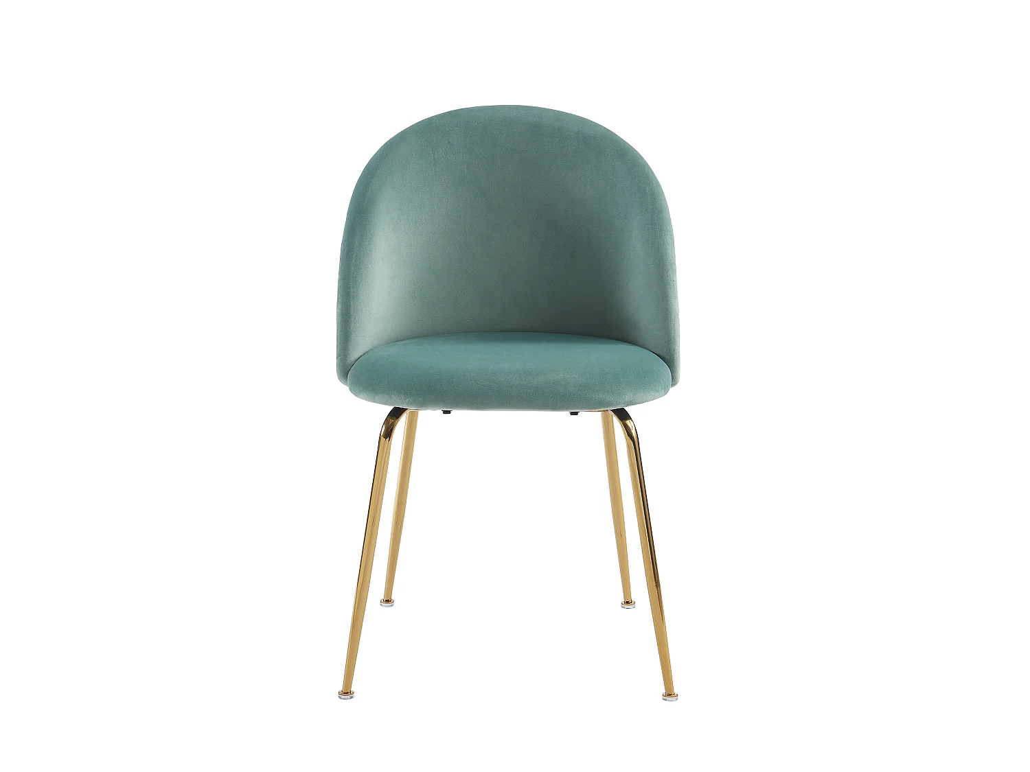 Lot de 6 chaises - Velours et acier inoxydable doré - Vert sauge - MELBOURNE