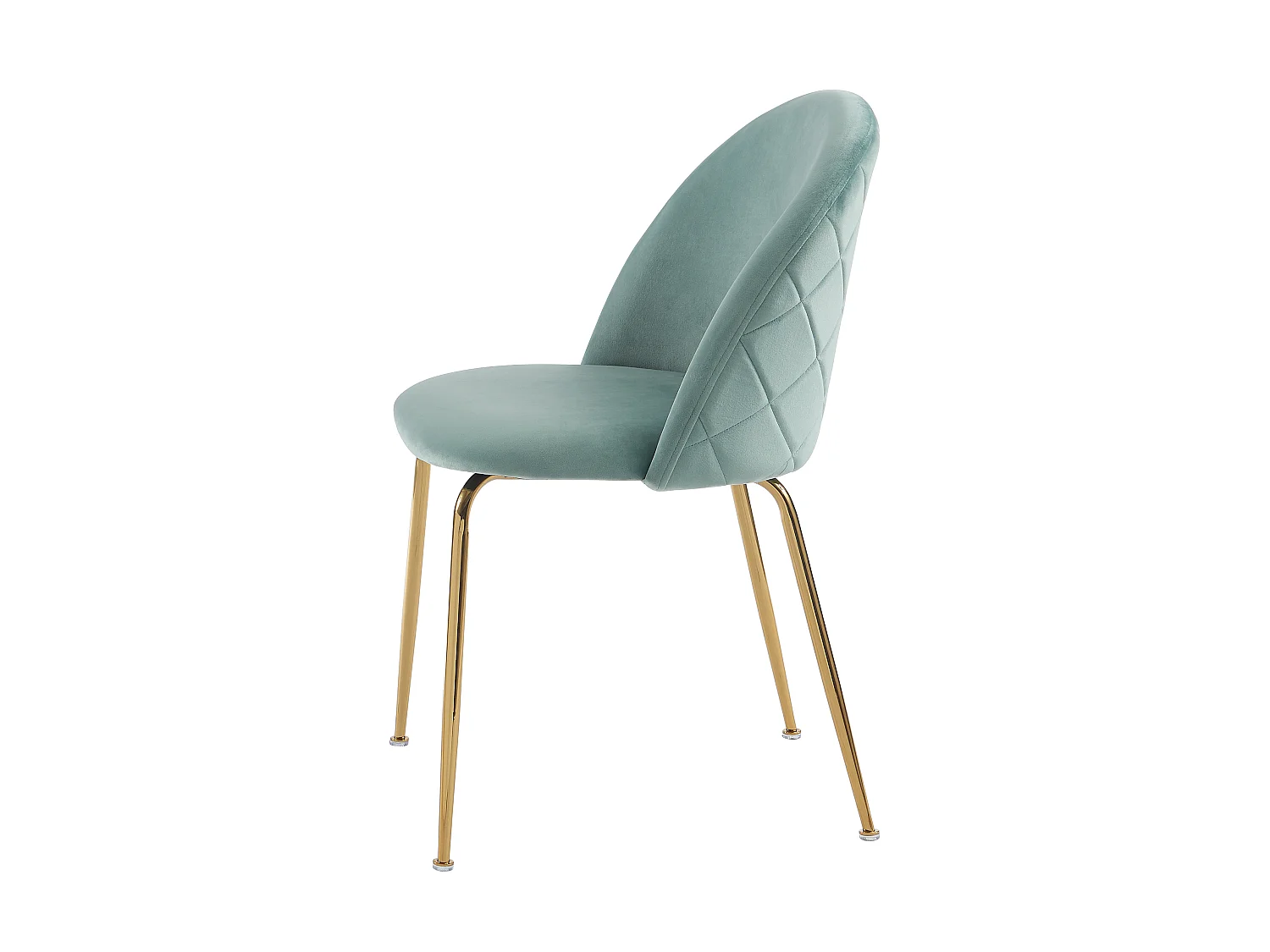 Lot de 6 chaises - Velours et acier inoxydable doré - Vert sauge - MELBOURNE