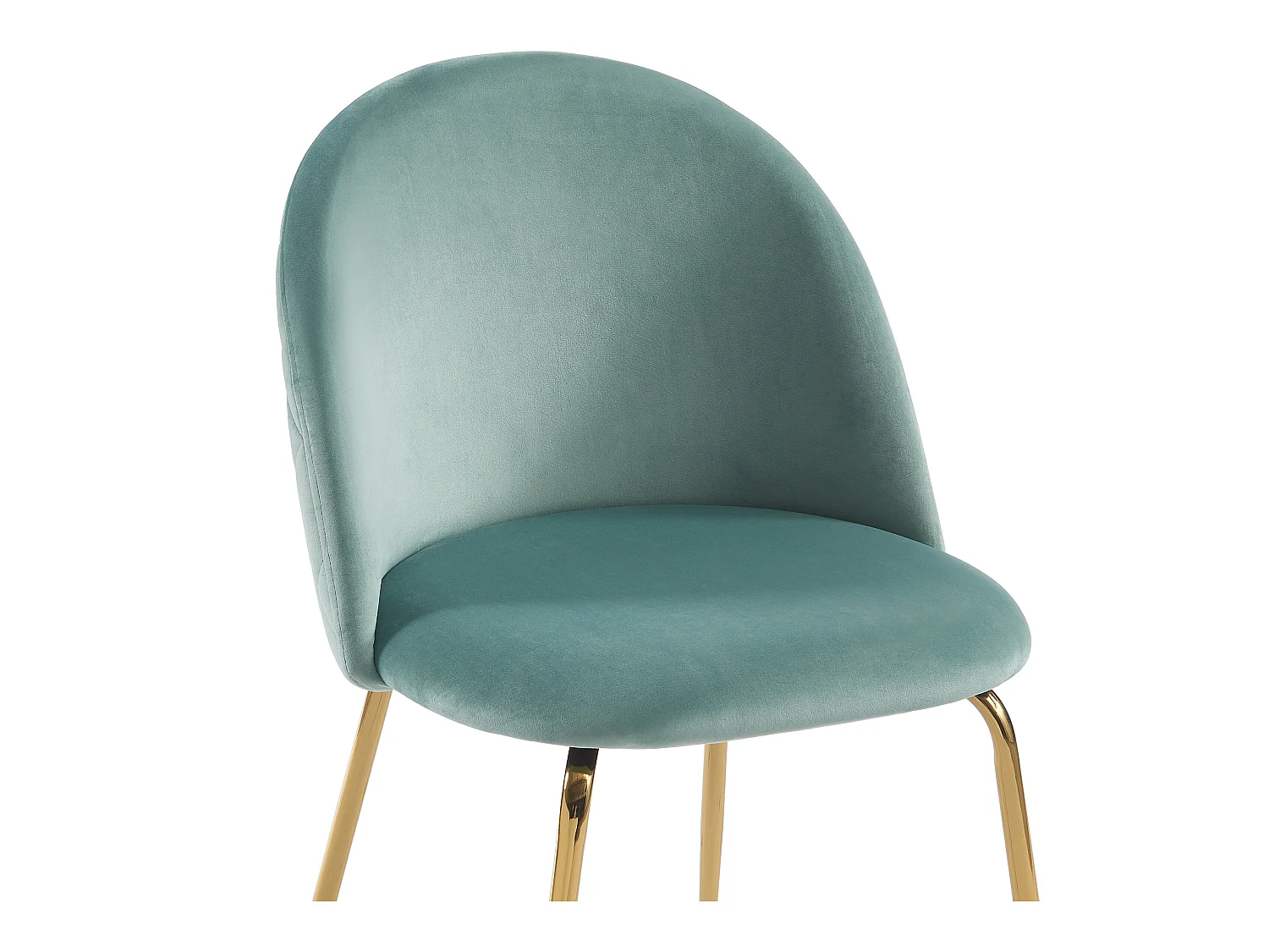 Lot de 6 chaises - Velours et acier inoxydable doré - Vert sauge - MELBOURNE