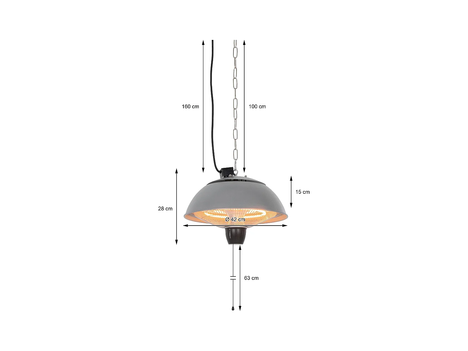 Chauffage de patio 1500 Watt