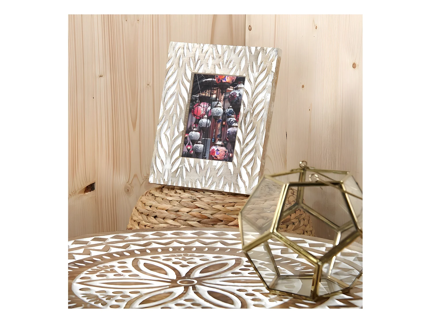 Cadre photo 13x18 bois feuille