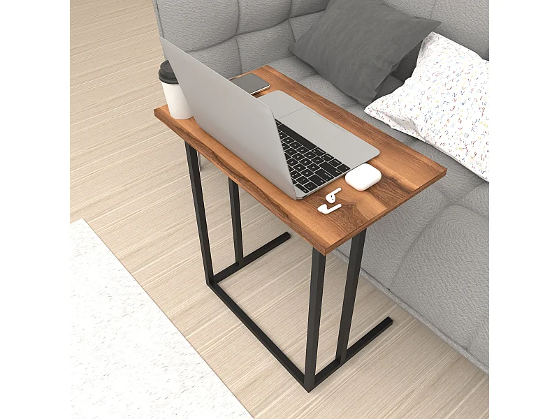 Table d'appoint Högsby 65,5 x 60 x 35,5 cm effet noyer [en.casa]