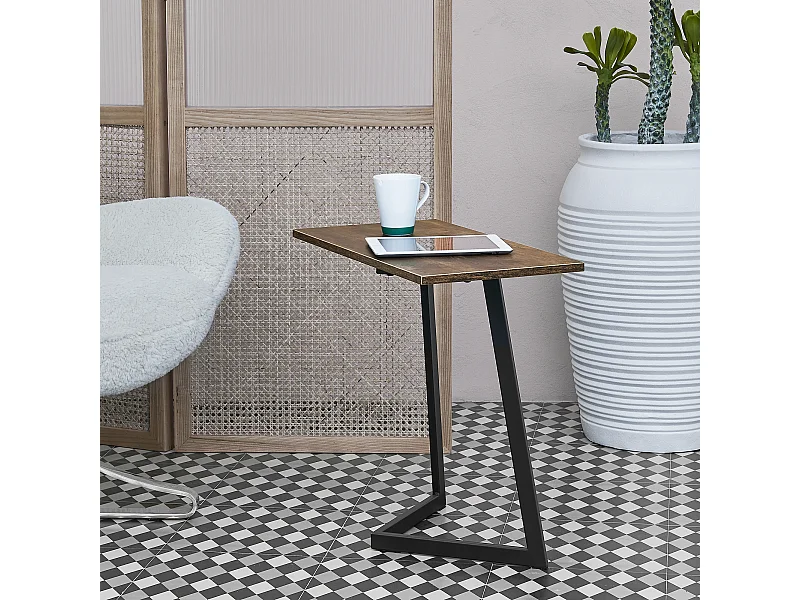 Table d'appoint rectangulaire Kalundborg 55 x 60 x 30 cm effet bois foncé [en.casa]