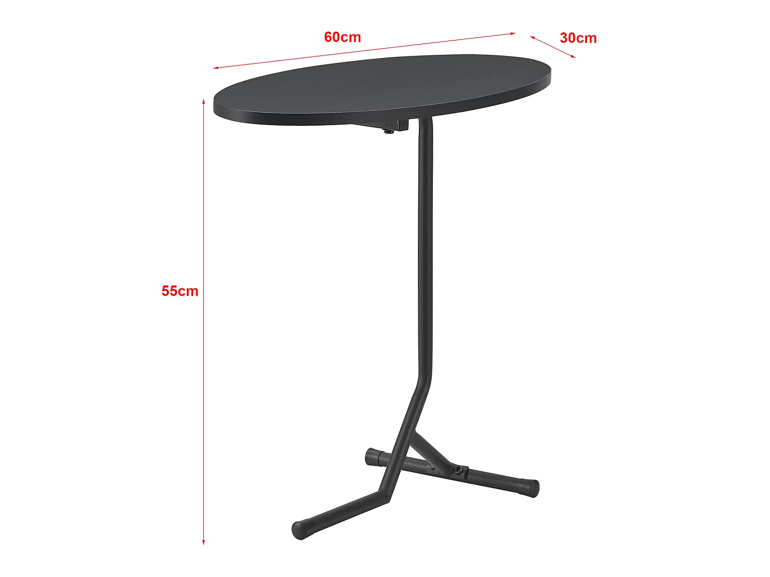 Table d'appoint ovale Karlebo 55 x 60 x 30 cm noir [en.casa]