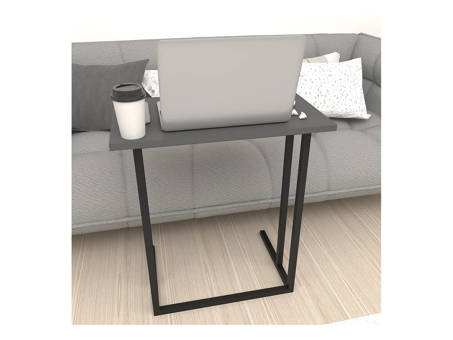 Table d'appoint Högsby 65,5 x 60 x 35,5 cm anthracite [en.casa]