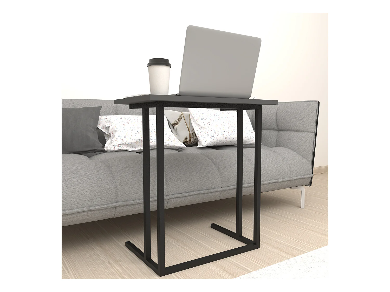 Table d'appoint Högsby 65,5 x 60 x 35,5 cm anthracite [en.casa]