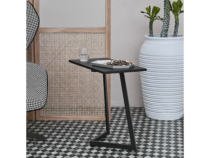 Table d'appoint rectangulaire Kalundborg 55 x 60 x 30 cm noir [en.casa]