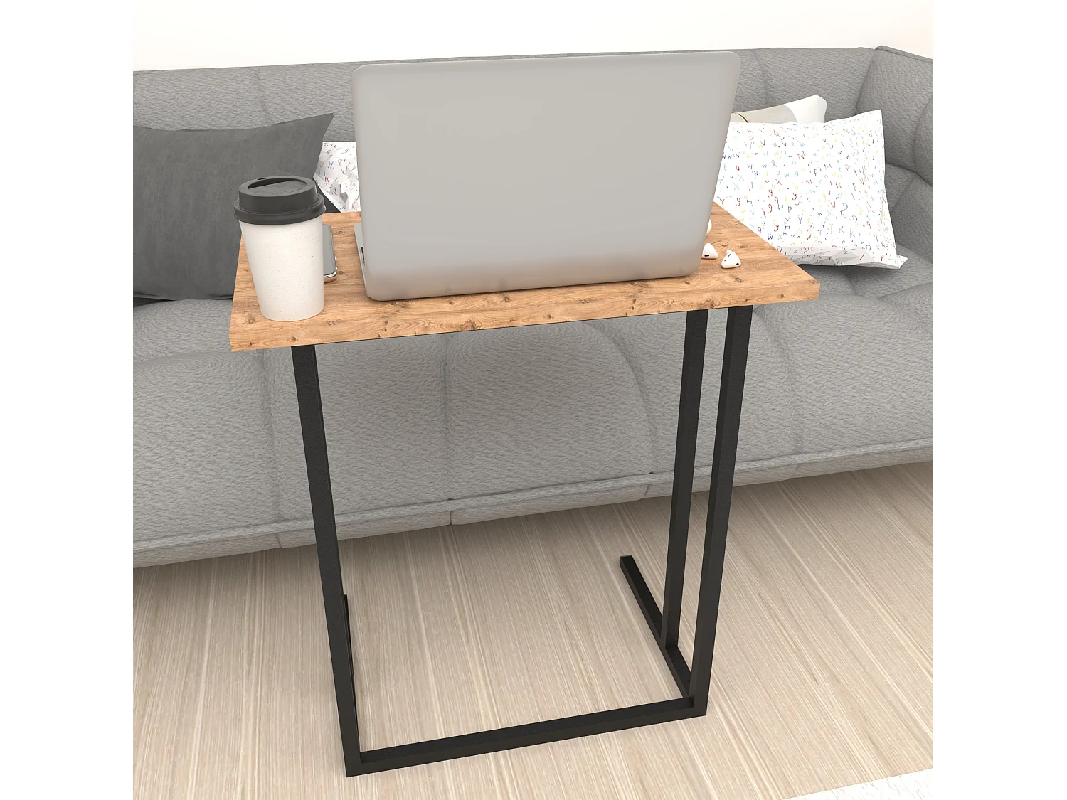 Table d'appoint Högsby 65,5 x 60 x 35,5 cm effet chêne [en.casa]