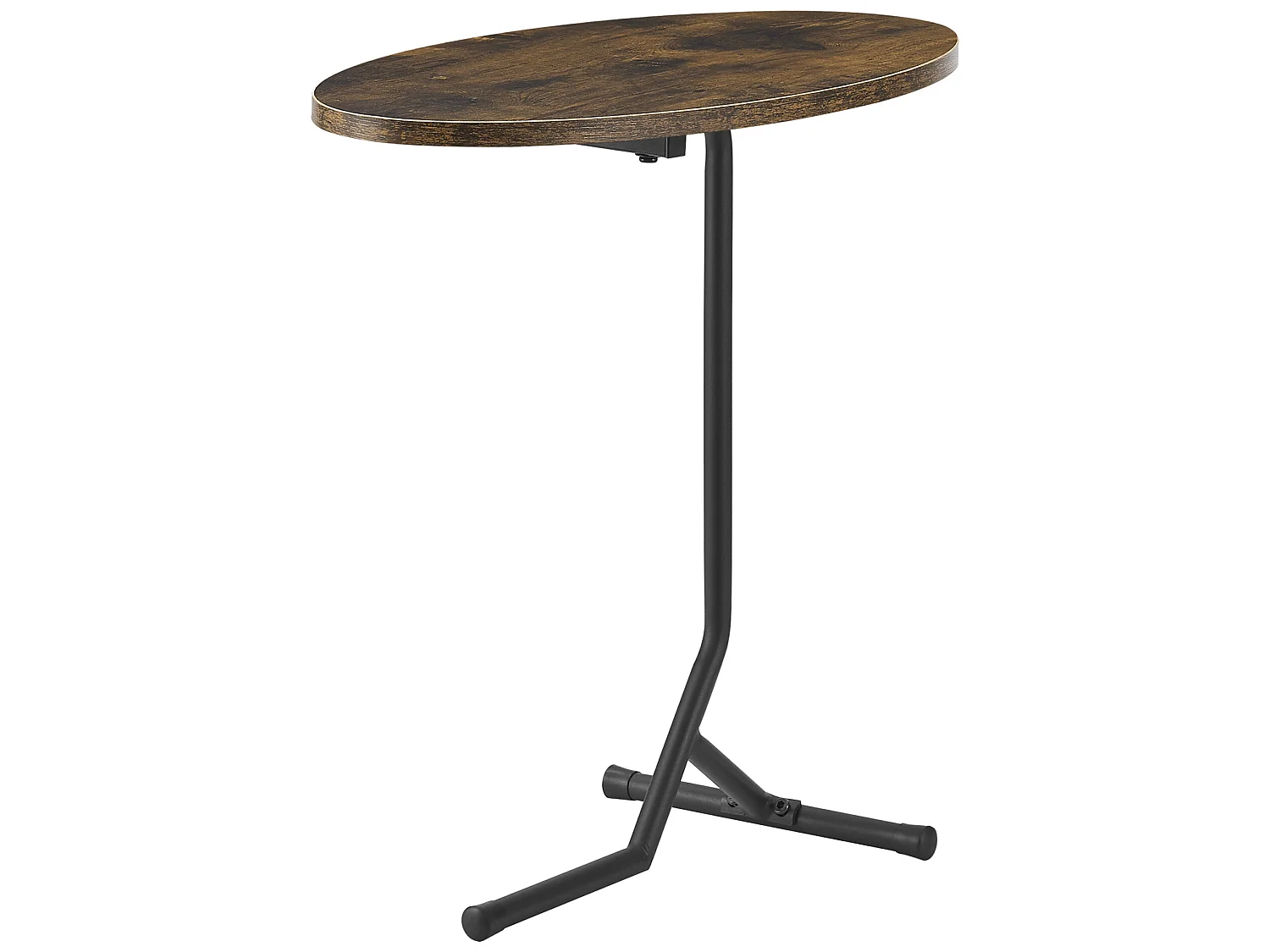 Table d'appoint ovale Karlebo 55 x 60 x 30 cm effet bois foncé [en.casa]