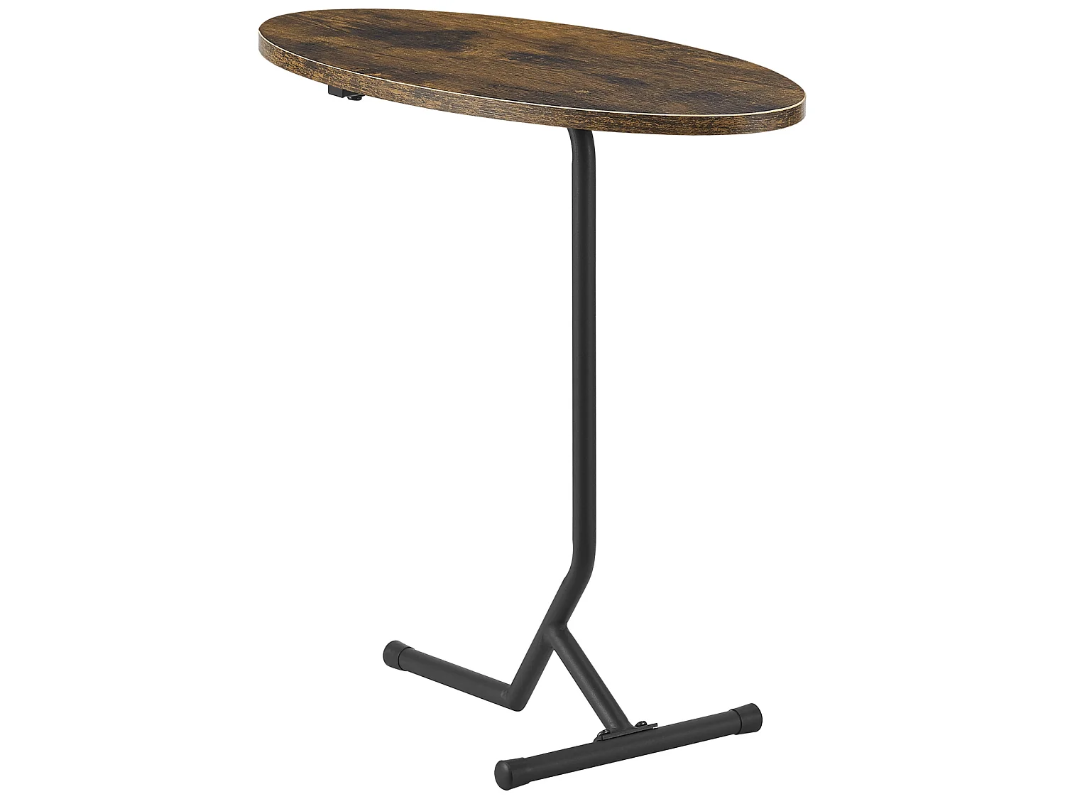 Table d'appoint ovale Karlebo 55 x 60 x 30 cm effet bois foncé [en.casa]