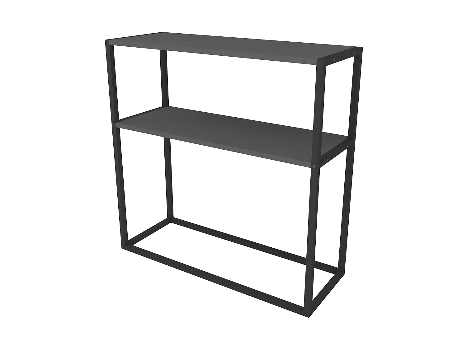 Table console Hemsedal avec surface de stockage 90 x 90 x 33,5 cm anthracite [en.casa]
