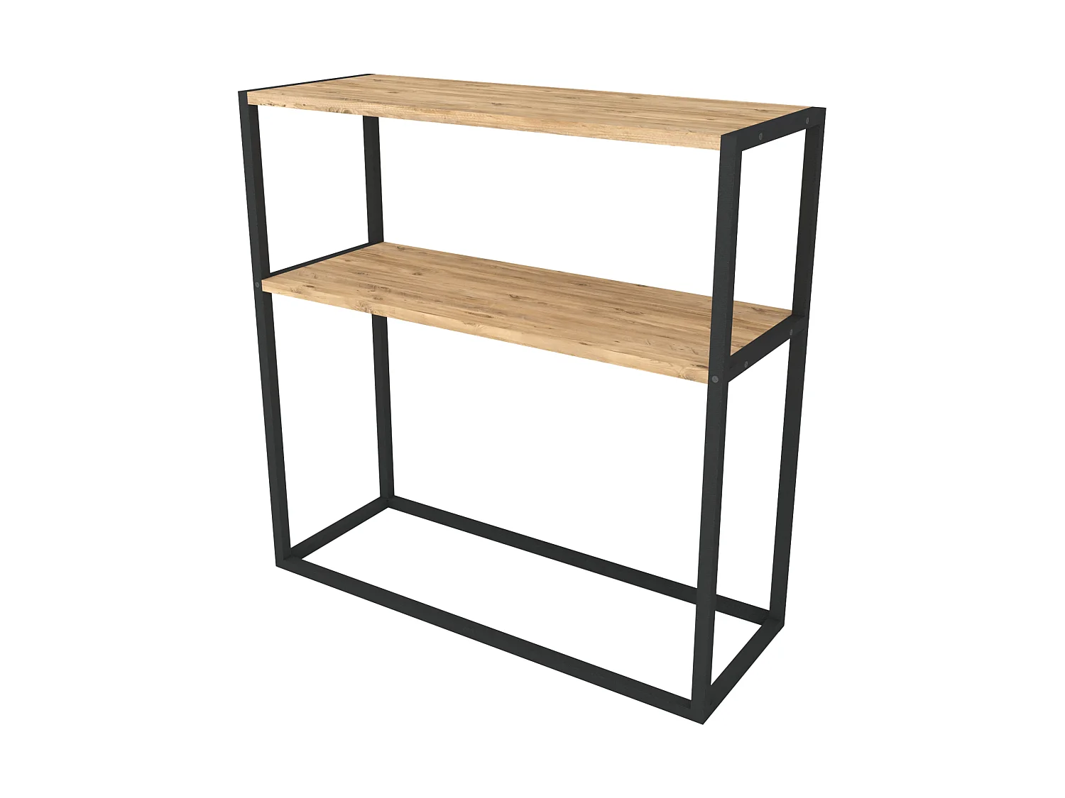 Table console Hemsedal avec surface de stockage 90 x 90 x 33,5 cm effet chêne [en.casa]