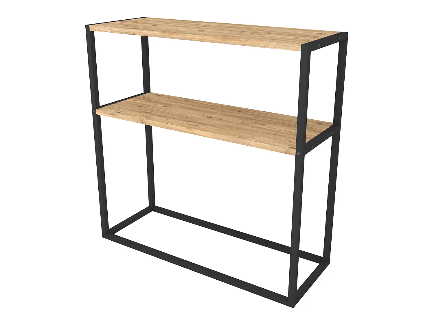 Table console Hemsedal avec surface de stockage 90 x 90 x 33,5 cm effet chêne [en.casa]