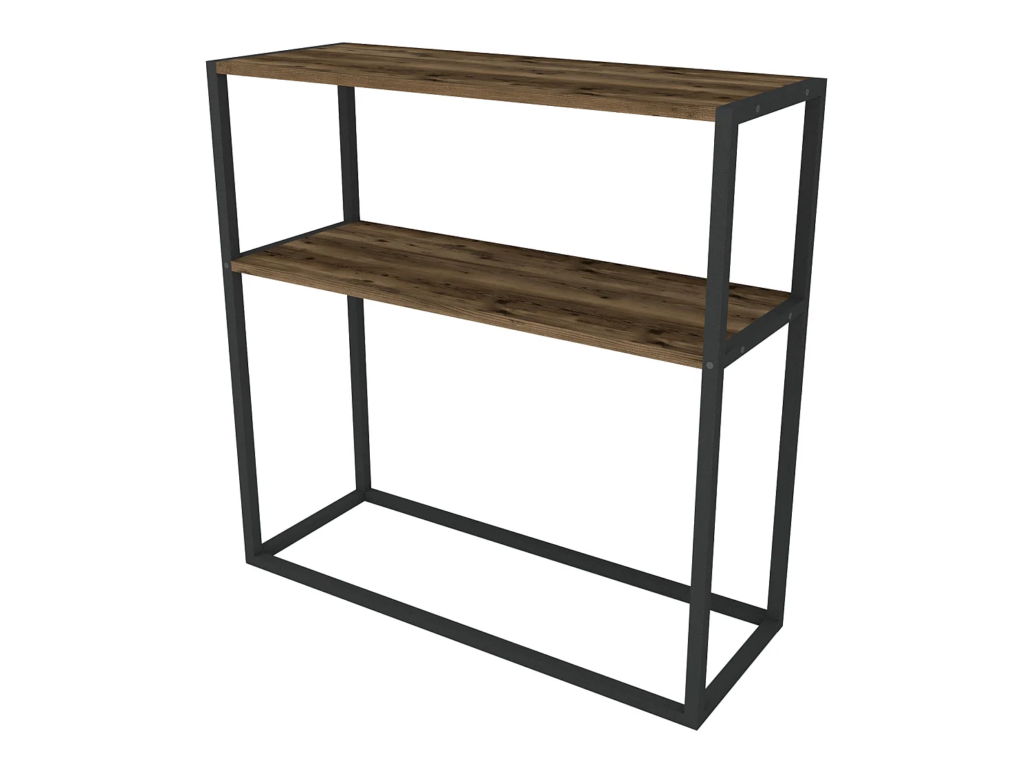 Table console Hemsedal avec surface de stockage 90 x 90 x 33,5 cm effet chêne patiné [en.casa]