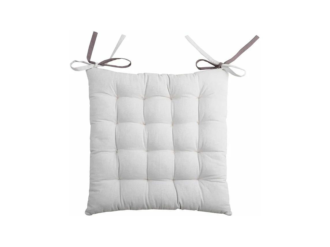 Galette de chaise capitonnée double face gris et perle Duo