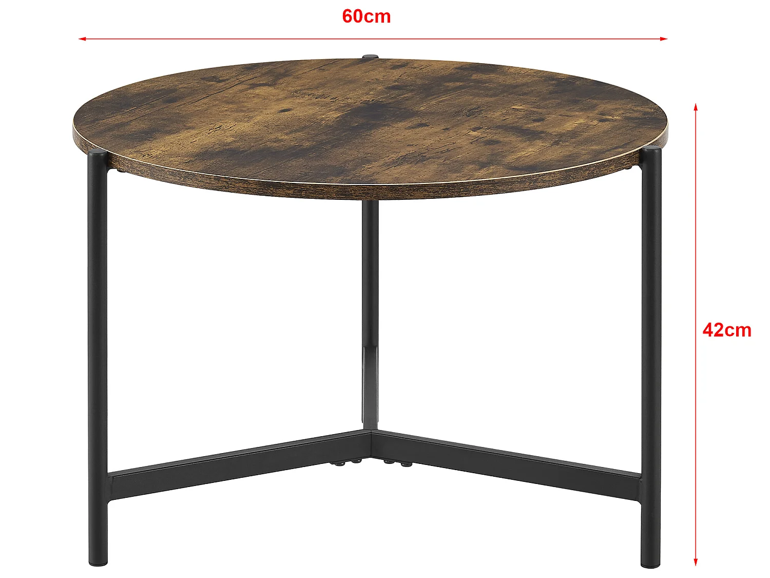 Table basse ronde Køge 42 x 60 cm effet bois foncé [en.casa]